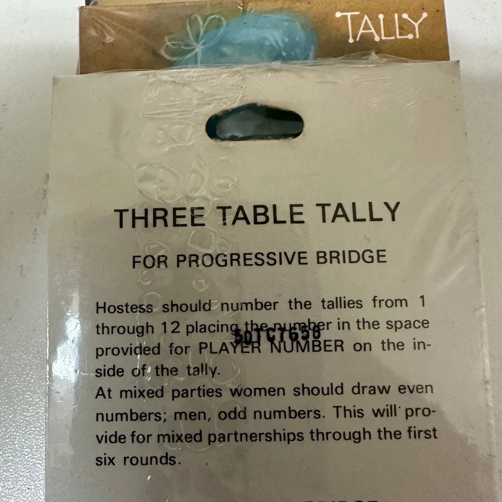 Vintage Hallmark Bridge Tally Cards 3 Packs Blue Bonnet Girl Flowers Made in USA
